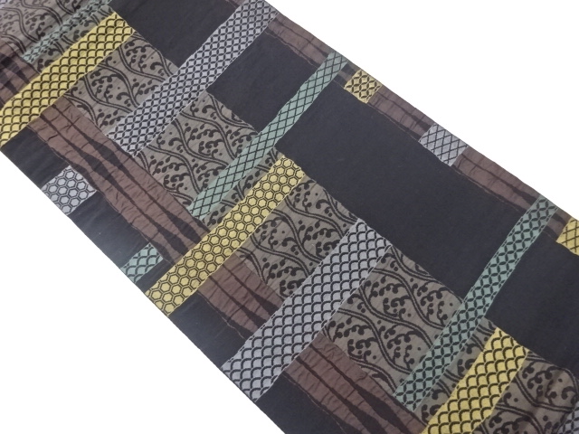 JAPANESE FUKURO OBI / WOVEN ABSTRACT STRIPE